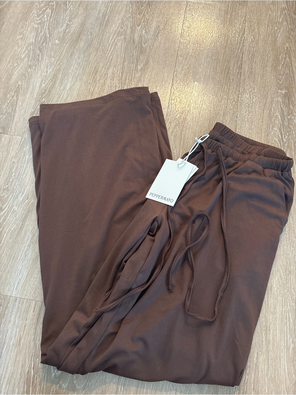 Peppermayo Wide Leg Pants in Dark Brown